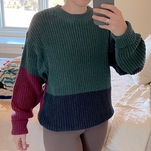Vintage Colorblock Knit Sweater
